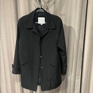 Vintage Larry Levine Black Snap-Front Trench Coat